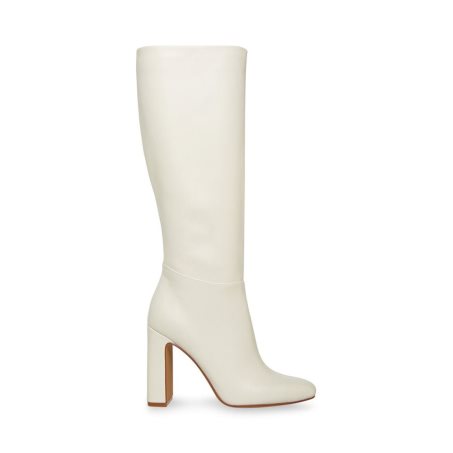 White Steve Madden Ally Leather Women's Knee-high Boots | PH 7490LDY